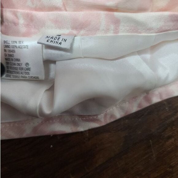 Vintage 90s Y2k Pink Floral Silk Pencil skirt size 4 - Picture 5 of 12
